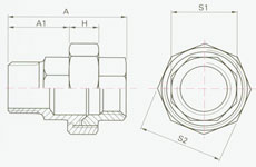 Unions M/F Pipe Fittings Diagram